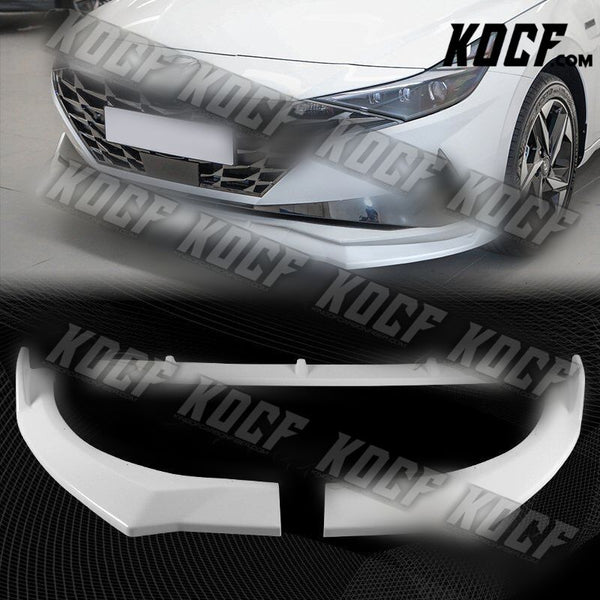 For 2021-2022 Hyundai Elantra Painted White Front Bumper Body Kit Spoiler Lip - KOCF.com - Car Parts