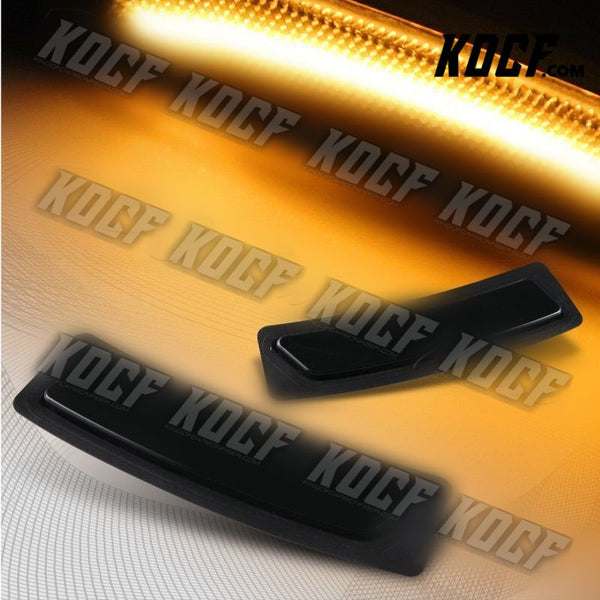 For 2016-19 BMW 3 4-Series Amber LED Smoke Bumper Turn Signal Side Marker Lights - KOCF.com - Car Parts