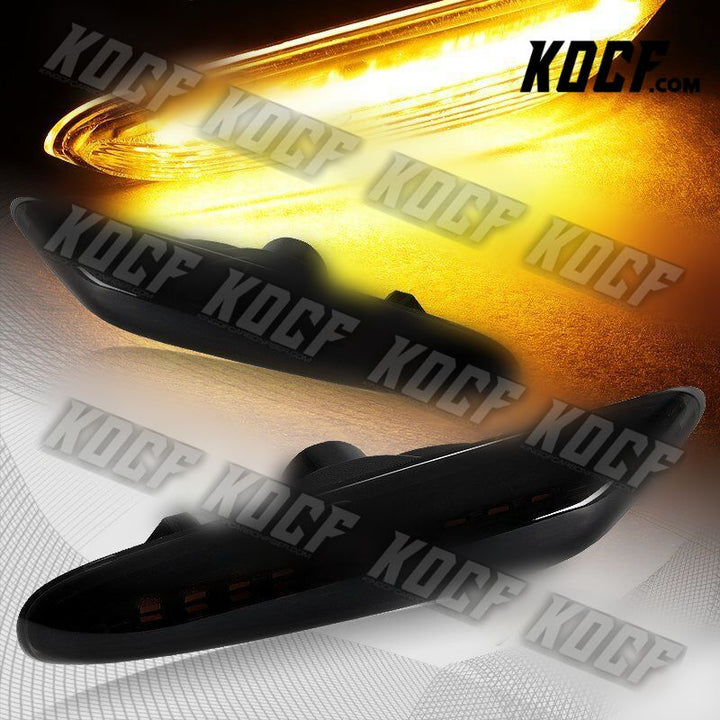 For BMW E46 E60 E61 E82 E83 E84 E88 E90 E92 Smoke Amber LED Side Marker Lights - KOCF.com - Car Parts