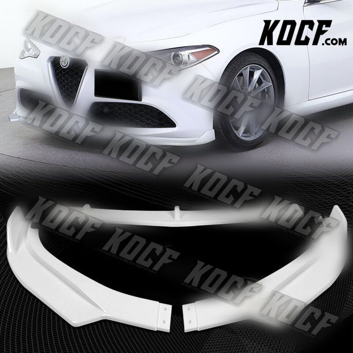 For 2017-2021 Alfa Romeo Giulia Painted White Front Bumper Body Kit Spoiler Lip - KOCF.com - Car Parts