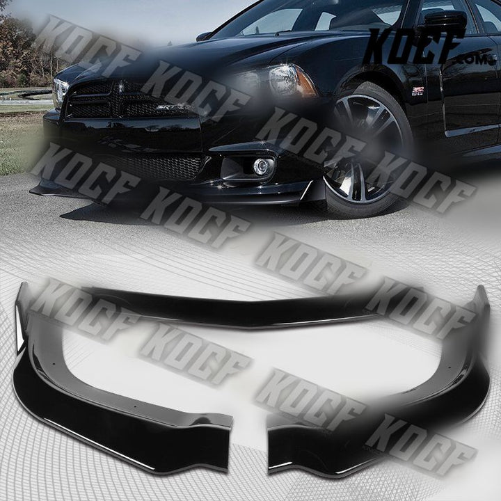 For 2011-2014 Dodge Charger SRT Painted Black Front Bumper Body Kit Spoiler Lip - KOCF.com - Car Parts