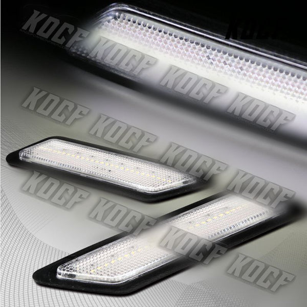 For 2012-2015 BMW 3-Series White LED Clear Bumper Turn Signal Side Marker Lights - KOCF.com - Car Parts