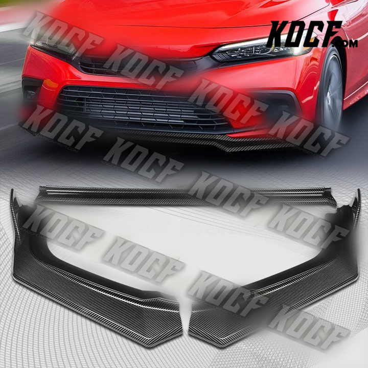 2022+ 11th Gen Civic Sedan Carbon Painted Front Bumper Splitter Spoiler Lip - KOCF.com - Car Parts