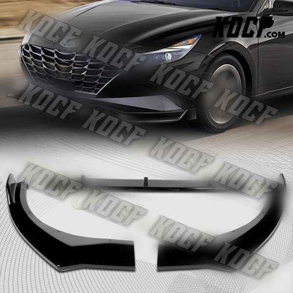 For 2021-2022 Hyundai Elantra Painted Black Front Bumper Body Kit Spoiler Lip - KOCF.com - Car Parts