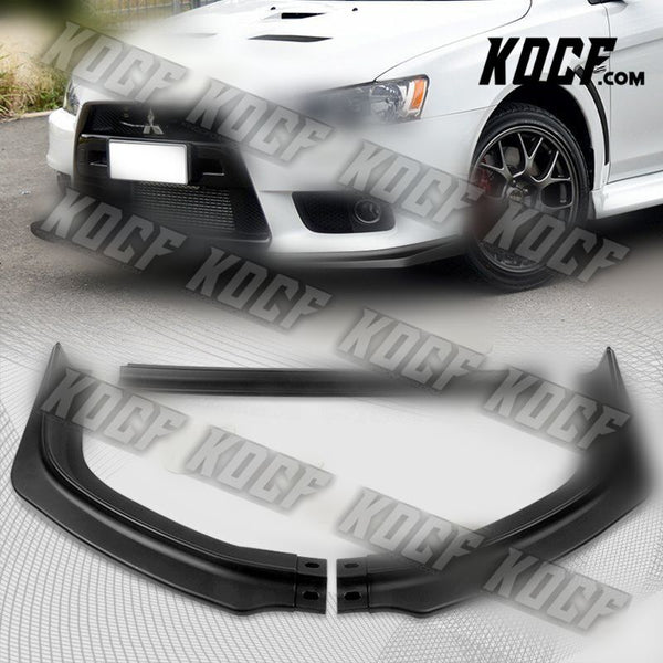 For 2008-2015 Mitsubishi Evolution X R-Style Matt Black Front Bumper Spoiler Lip