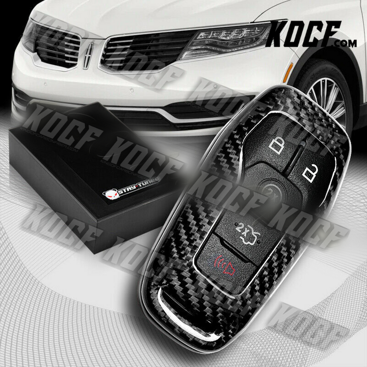 For Lincoln MKC MKX MKZ 100% Real Carbon Fiber Remote Key Shell Cover Case - KOCF.com - Car Parts