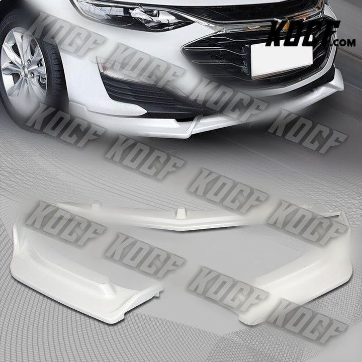 For 19-21 Chevrolet Malibu Painted White Front Bumper Body Kit Spoiler Lip 3pcs - KOCF.com - Car Parts