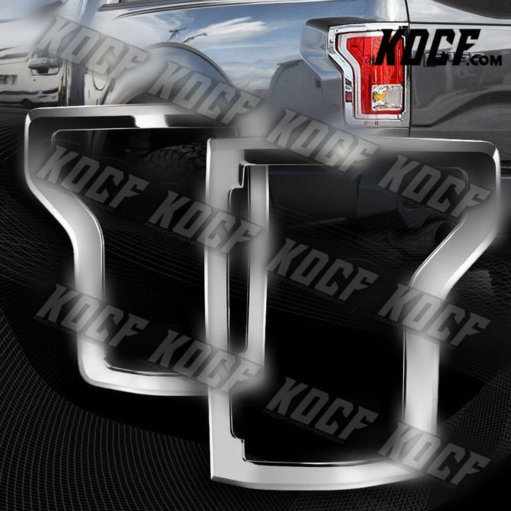 For 15-17 Ford F150 Mirror Chrome ABS Plastic Trim Bezel Rear Tail Lights Covers - KOCF.com - Car Parts