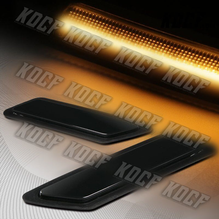 For 12-15 BMW F30 F31 Amber LED Strip Smoke Bumper Turn Signal Side Marker Light - KOCF.com - Car Parts