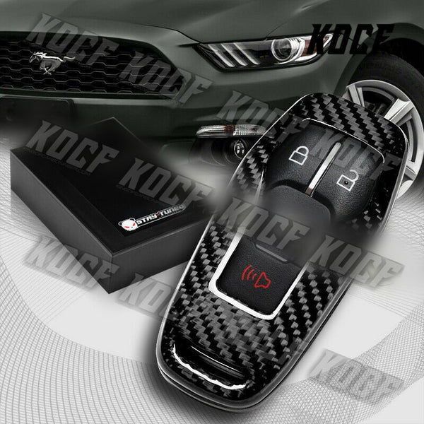 For Ford Mustang Real Carbon Fiber 3/4 Button Smart Remote Key Shell Cover Case