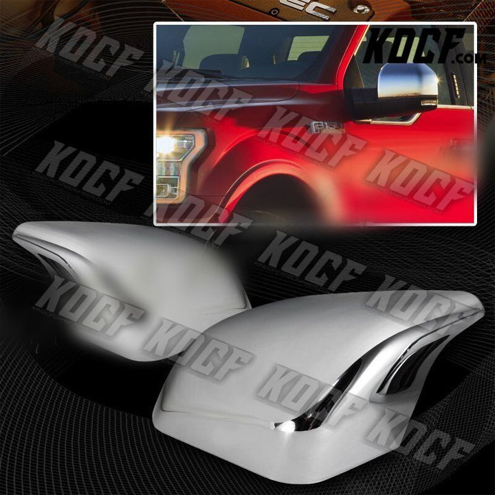 For Ford F-150 Truck Triple half Chrome ABS Plastic Side Mirror Cover Cap LH+RH - KOCF.com - Car Parts