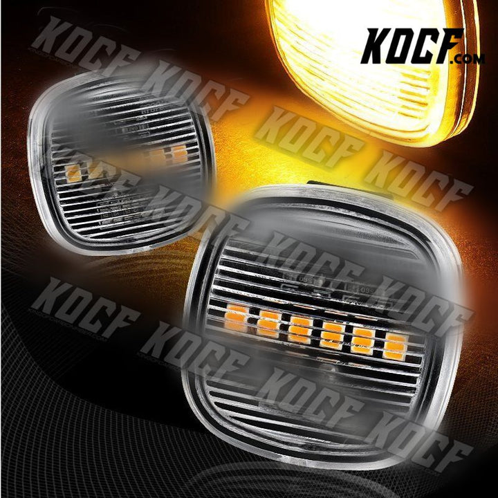 For Audi A3 A4 S4 A8 B5 Clear Lens Amber LED Turn Signal Side Marker Light Lamp - KOCF.com - Car Parts