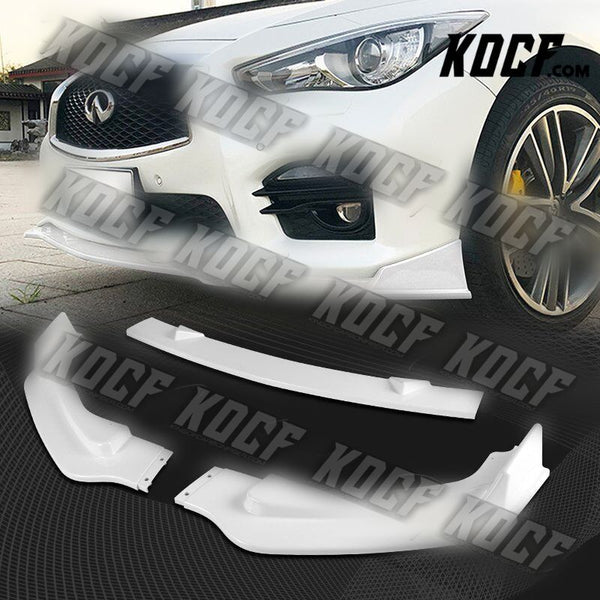 For 14-17 Infiniti Q50 Premium Painted White Front Bumper Splitter Spoiler Lip - KOCF.com - Car Parts