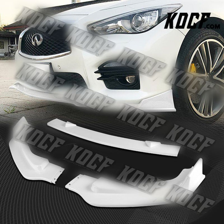 For 14-17 Infiniti Q50 Premium Painted White Front Bumper Splitter Spoiler Lip - KOCF.com - Car Parts