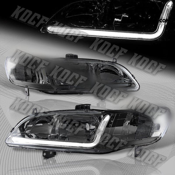 For 1998-2002 Honda Accord DRL LED Smoke Lens Headlights W/Clear Reflector Lamps - KOCF.com - Car Parts