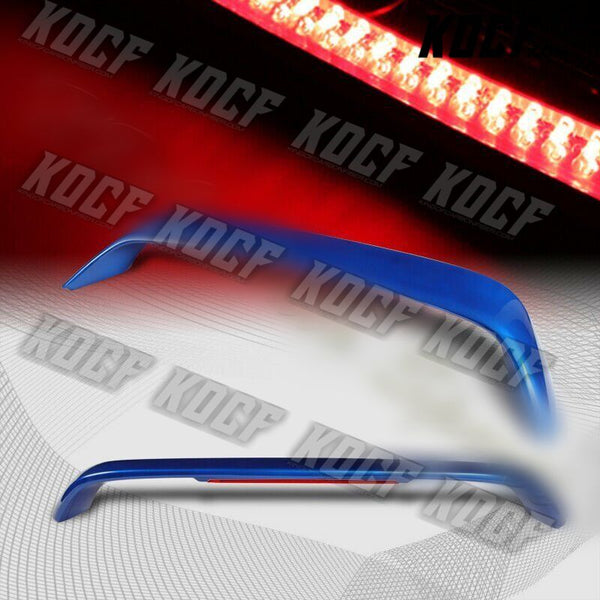 For 2001-2005 Honda Civic Coupe Painted Blue Rear Trunk Spoiler Wing LED Brake