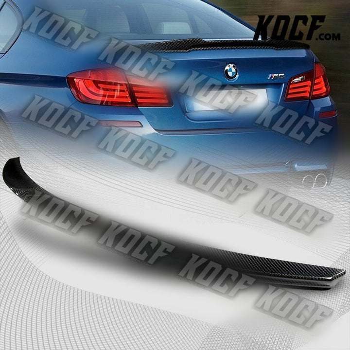 For 11-16 BMW 535i 550i M5 F10 F18 Real Carbon Fiber Rear Trunk Lid Spoiler Wing - KOCF.com - Car Parts