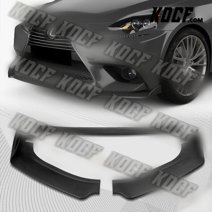 For 2014-2016 Lexus IS Base Unpainted BLK Front Bumper Body Kit Spoiler Lip 3PCS - KOCF.com - Car Parts