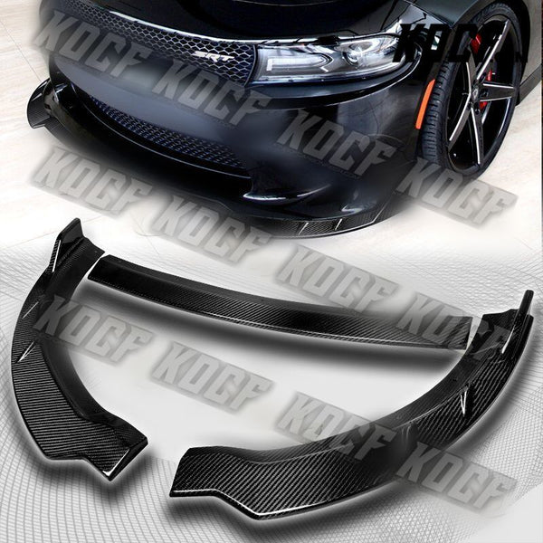 For 2015-2021 Dodge Charger Real Carbon Fiber Front Bumper Splitter Spoiler Lip - KOCF.com - Car Parts