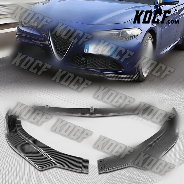 For 2017-2021 Alfa Romeo Giulia Carbon Look Front Bumper Body Kit Spoiler Lip - KOCF.com - Car Parts