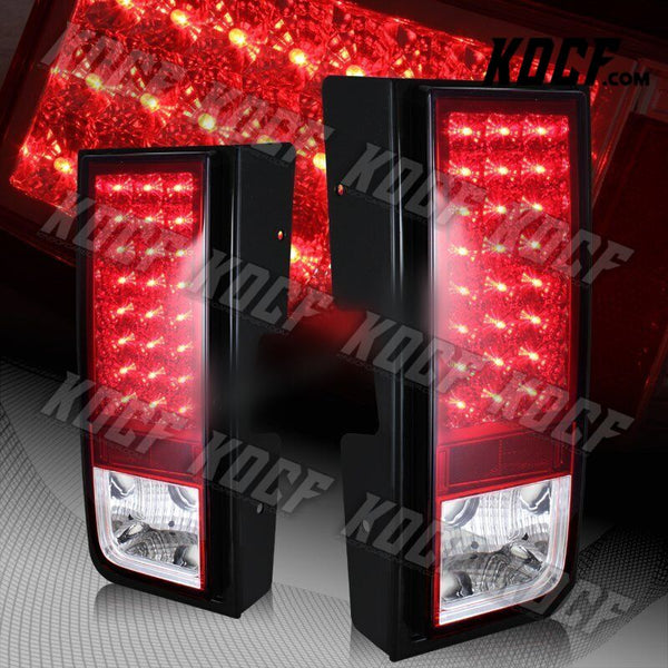 For Hummer H2 Chrome Red/Clear Lens Full LED Rear Brake Tail Lights Lamp Pair - KOCF.com - Car Parts