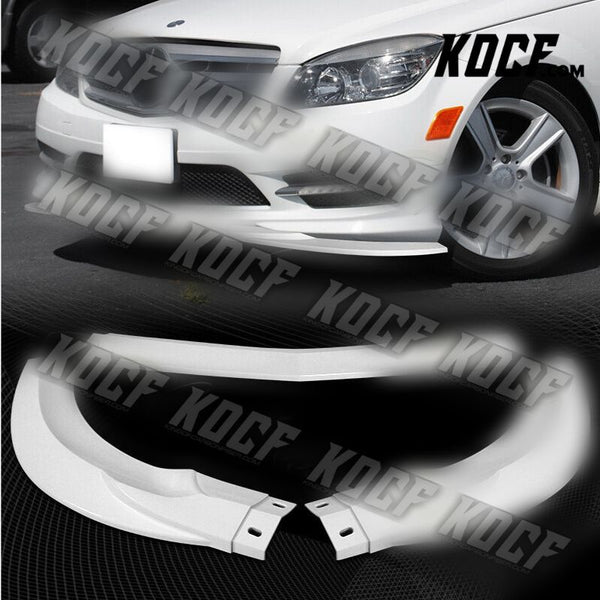 For 2008-2011 Mercedes C-Class Sport W204 Painted White Front Bumper Spoiler Lip - KOCF.com - Car Parts