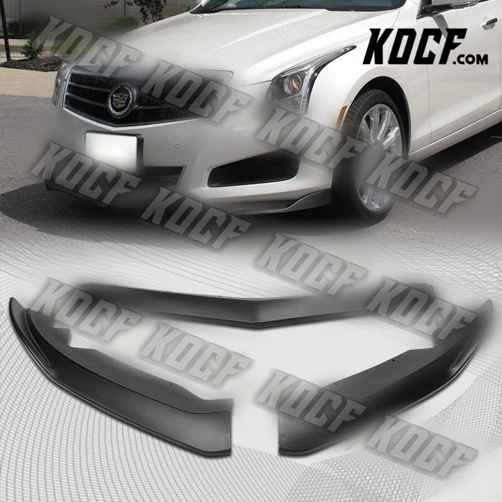 For 2015-2018 Cadillac ATS Matt Black Front Bumper Body Kit Spoiler Lip 3pcs - KOCF.com - Car Parts