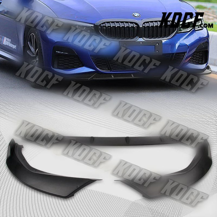 For 19-22 BMW G20 G28 M-Sport M340i Unpainted BLK Front Bumper Body Kit Lip 3PCS - KOCF.com - Car Parts