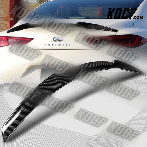 For 2017-2022 Infiniti Q60 Coupe V-Style Real Carbon Fiber Trunk Spoiler Wing - KOCF.com - Car Parts