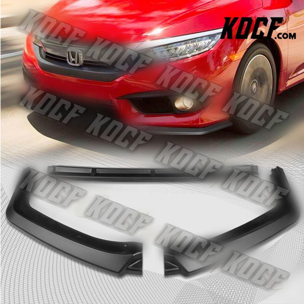 For 2017-2021 Honda Civic Hatchback Black MUG-Style Front Bumper Spoiler Lip - KOCF.com - Car Parts