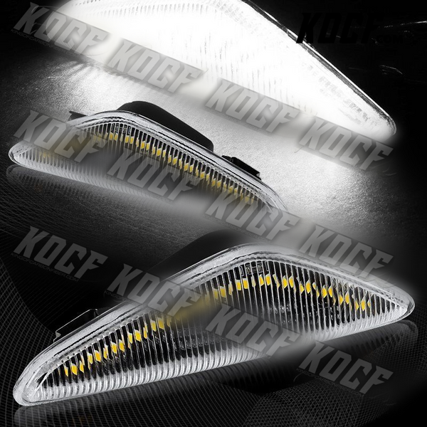 For BMW F25 X3 E70 X5 X6 Clear Lens White LED Turn Signal Side Marker Light Lamp - KOCF.com - Car Parts