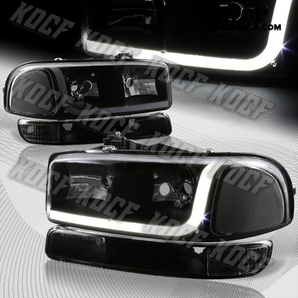 For GMC Sierra/Yukon XL 1500 2500 DRL LED Black Smoke Headlights+Bumper Lamp 4PC - KOCF.com - Car Parts