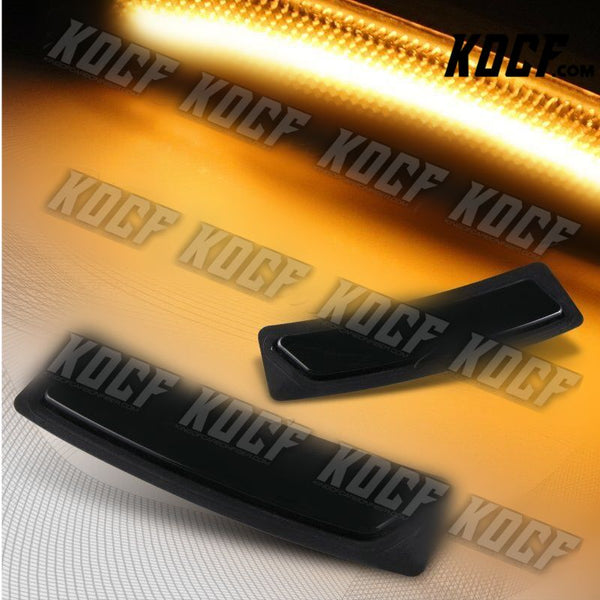 For 16-19 BMW F30 F31 F32 3 4-Series Amber LED Smoke Bumper Side Marker Lights - KOCF.com - Car Parts