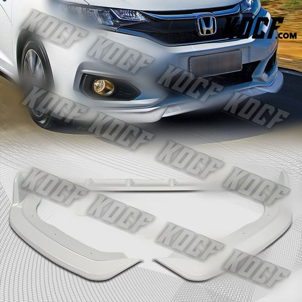 For 2018-2021 Honda Fit Painted White Front Bumper Body Kit Spoiler Lip 3PCS - KOCF.com - Car Parts