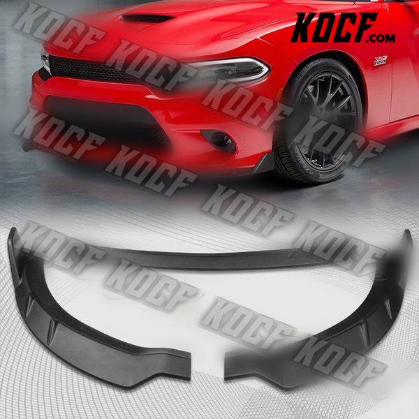 For 2015-2021 Dodge Charger RA-Style Black Front Bumper Body Spoiler Lip 3pcs - KOCF.com - Car Parts