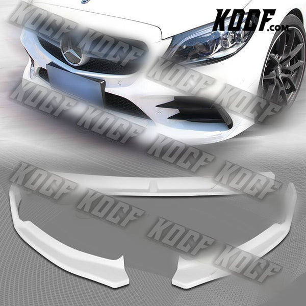 For 2019-2020 Mercedes W205 C-Class Painted White Front Bumper Body Kit Lip 3PCS - KOCF.com - Car Parts