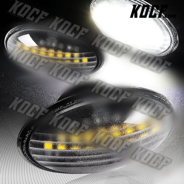 For 2002-2006 Mini Cooper Black White LED Turn Signal Side Marker Lights Lamp