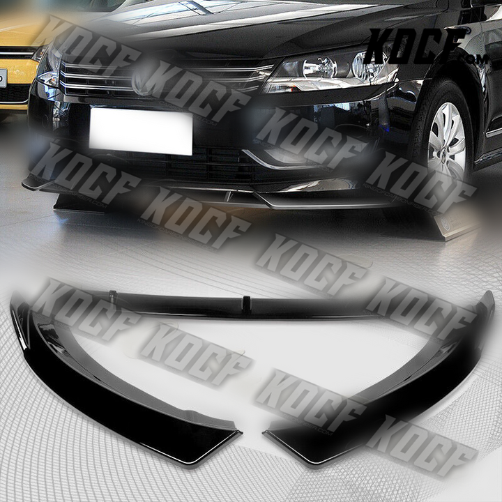 For 2012-2015 Volkswagen VW Passat Sedan Painted Black Front Bumper Spoiler Lip - KOCF.com - Car Parts