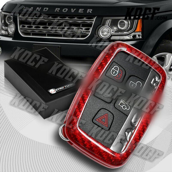 For Jaguar XE XF XJ F-Pace F-Type Real Red Carbon Fiber Remote Key Shell Cover - KOCF.com - Car Parts