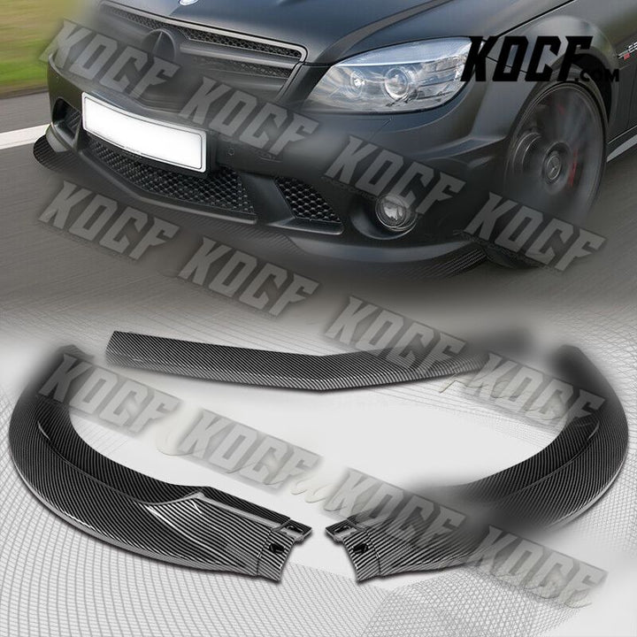 For 2008-2011 Mercedes-Benz W204 C63 AMG Carbon Painted Front Bumper Spoiler Lip - KOCF.com - Car Parts