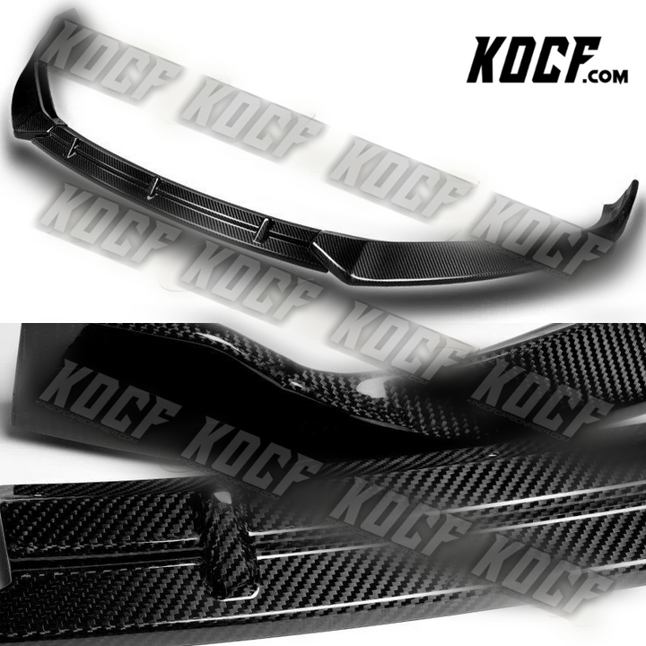 For 2016-2020 Tesla Model S Real Carbon Fiber Front Bumper Splitter Spoiler Lip - KOCF.com - Car Parts