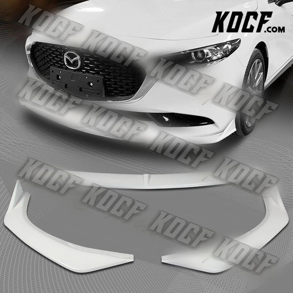 For 19-21 Mazda 3 Mazda3 JDM Painted White Front Bumper Body Kit Spoiler Lip 3PC - KOCF.com - Car Parts