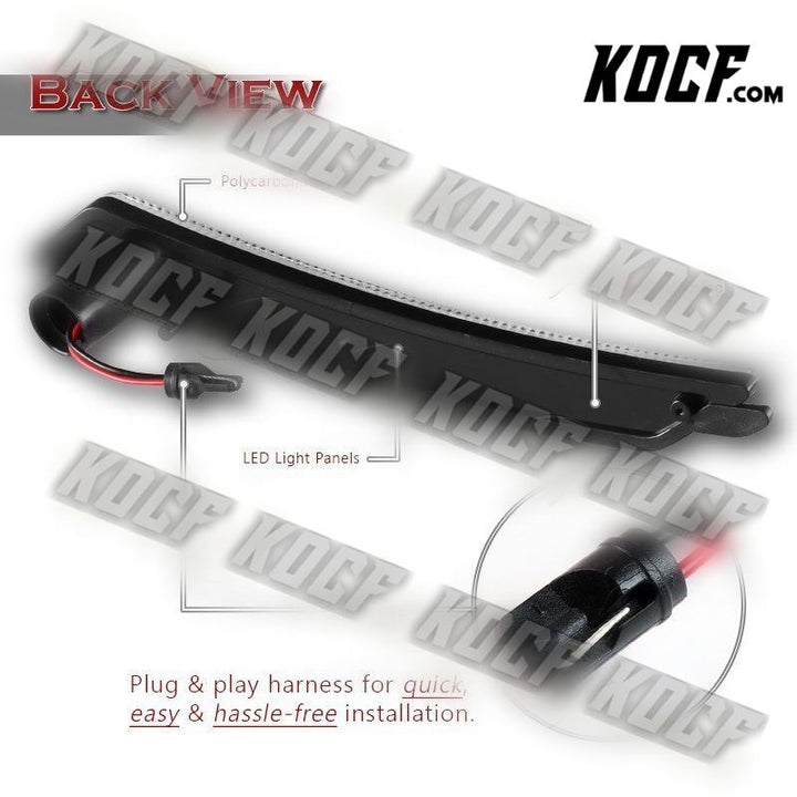 For 2007-2015 Mini Cooper Red LED Clear Rear Fender Side Marker Lights Lamp 2pcs - KOCF.com - Car Parts