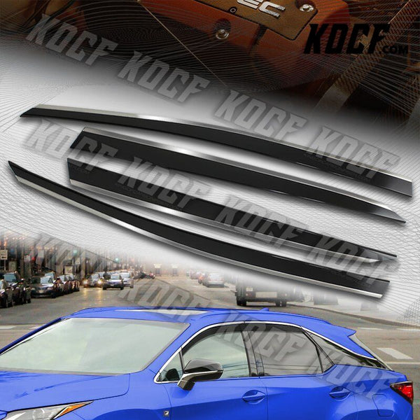 For 2016-2018 Lexus RX350 RX450H Smoke Window Visor W/ Chrome Molding+Side Clips On