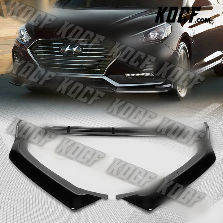 For 18-19 Hyundai Sonata Painted Black Front Bumper Body Splitter Spoiler Lip - KOCF.com - Car Parts