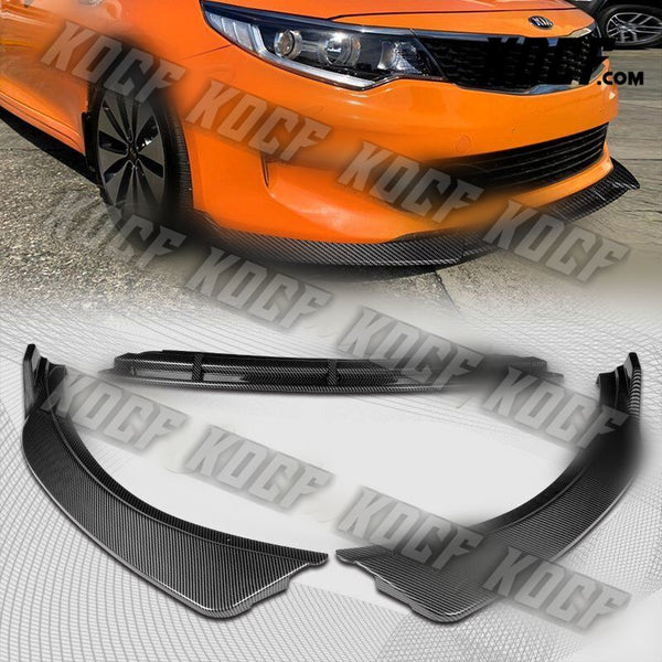 For 16-18 Kia Optima LX EX Carbon Look Front Bumper Body Splitter Spoiler Lip - KOCF.com - Car Parts