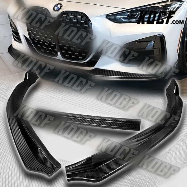 For 2020-2022 BMW 4-Series G22 G23 M-Sport Carbon Fiber Front Bumper Spoiler Lip - KOCF.com - Car Parts