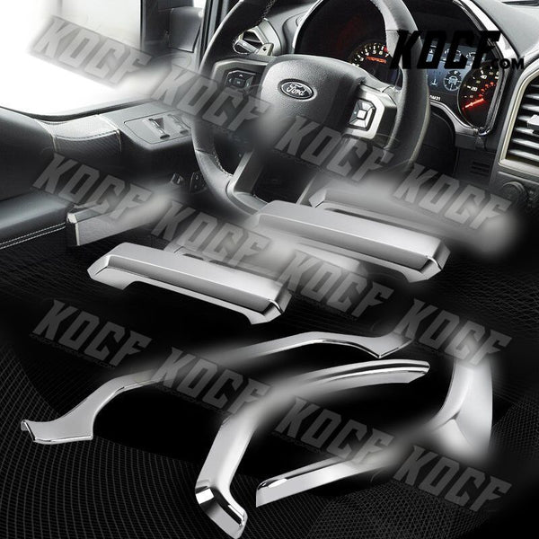 For 15-20 Ford F-150 Chrome Interion Door Pull Handle+Dashboard Cover Trim 7pcs