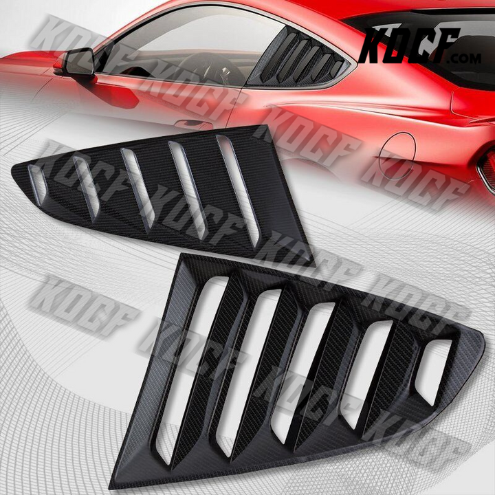 For 2015-20 Ford Mustang 1/4 Quarter Carbon Style Side Window Louver Scoop Cover - KOCF.com - Car Parts