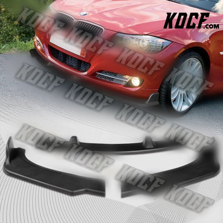 For 09-11 BMW E90 4DR/Sedan 328i 335i Matt Black Front Bumper Body Kit Lip 3pcs - KOCF.com - Car Parts